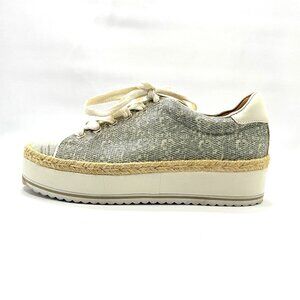 JOIE Dabnis Lace Up Leather Platform Sneaker Gray White 36 EU/5.5 US